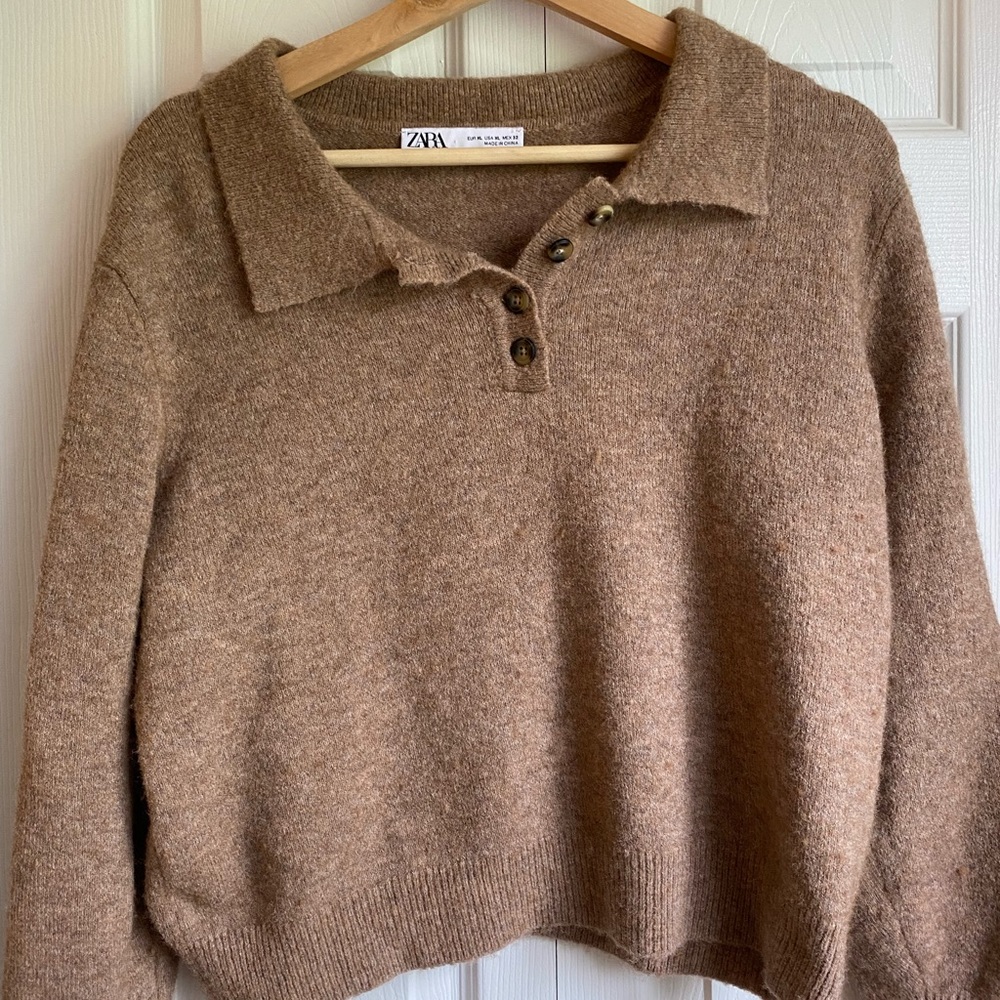 ZARA Button Up Sweater